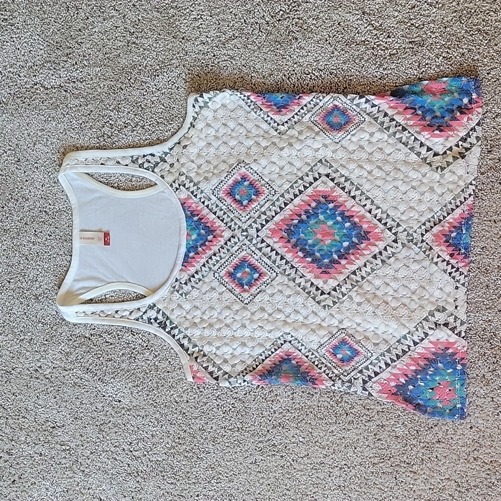 Aztec diamond knit tank top